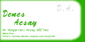 denes acsay business card